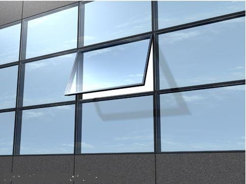 Double Aluminium Building Glass Curtain Wall Reflective For  Household